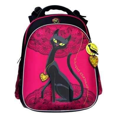 Рюкзак каркасный Hummingbird, T108(Pi) «Кошка» черный/розовый