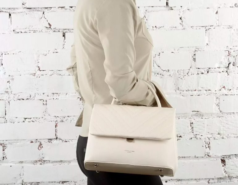 Белае женская сумка David Jones, 6250-1 gr.white