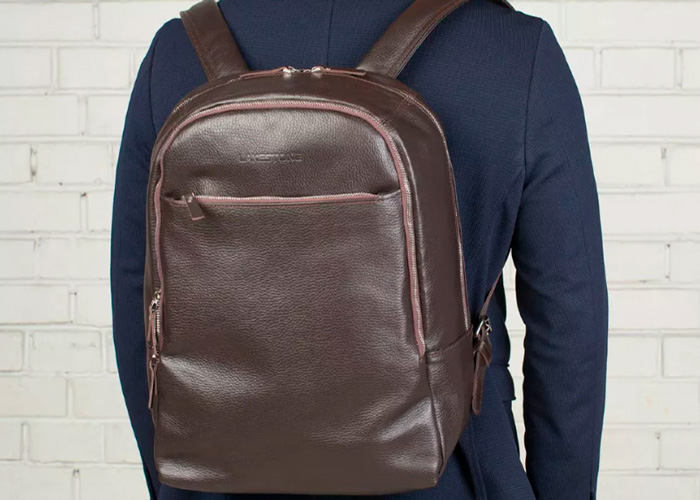 Кожаный мужской рюкзак для ноутбука Faber Brown