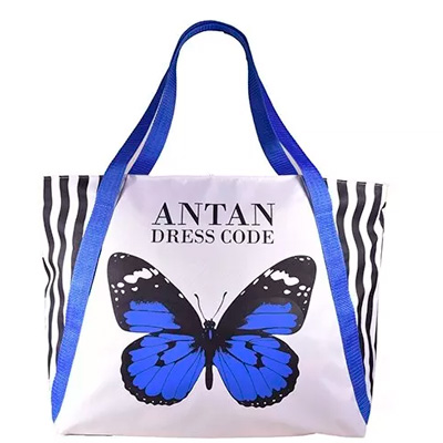 Пляжная сумка Antan 1-24, бабочка/синия Пляжная сумка Antan 1-24, бабочка/синия
