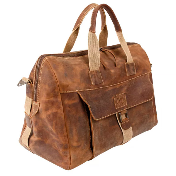 Мужская дорожная сумка из натуральной кожи KLONDIKE Native коричневая, KD1133-03