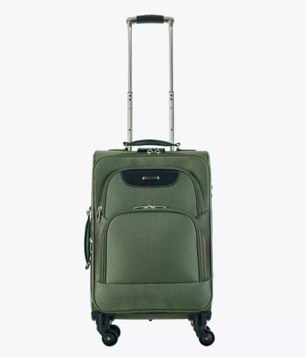 Тканевый чемодан на 4х колесах Rion+ 432/4 хаки 20" 4 колеса