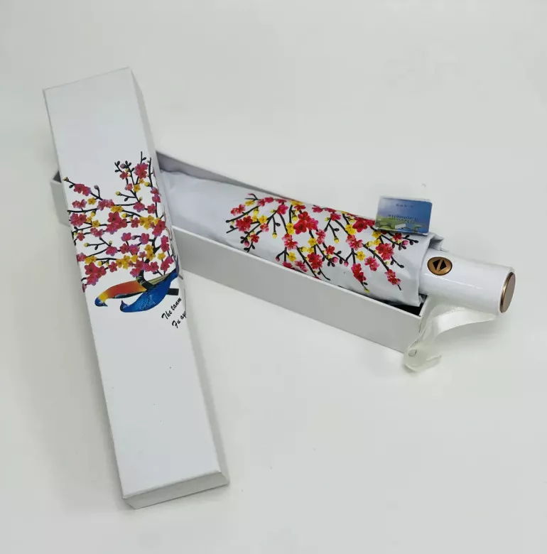 Зонт женский Arman Umbrella 555, полный автомат, чёрно-белый, двухсторонний