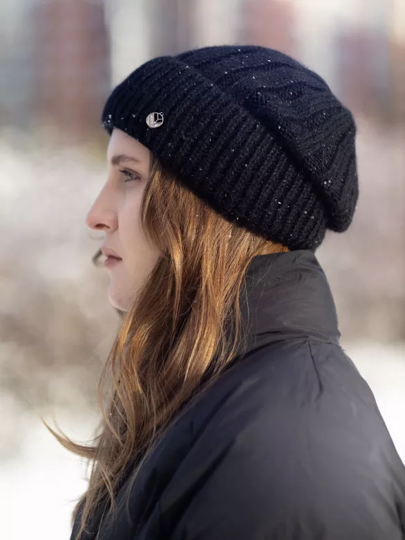 Шапка женская 12838/2 MARHATTER чёрный(56-58)