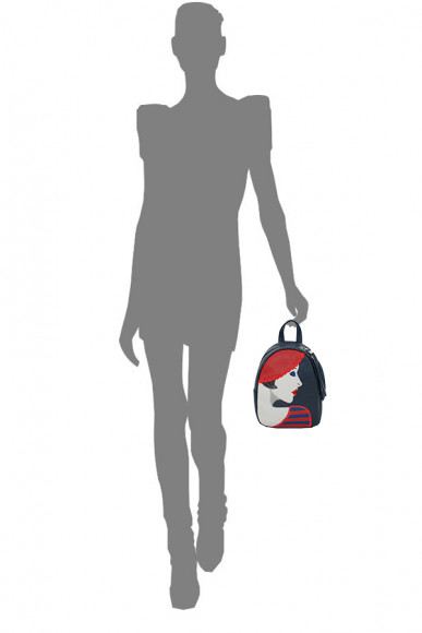 Кожаный рюкзак женский Protege, 372 "Леди №1" синий+красный