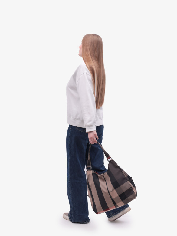 Сумка женская Runyi 08 серая клетка