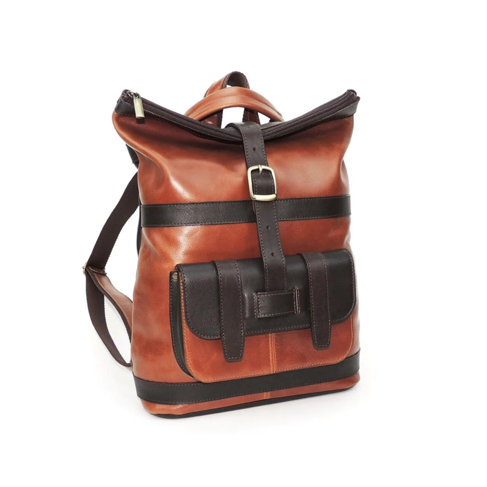 Сумка-рюкзак Natalia Kalinovskaya 54.602 Джойс рыжий/коричневый гладкая
