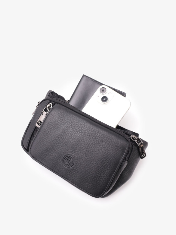 Мужская сумка на пояс Hight Touch 8786-34 черная Мужская сумка на пояс Hight Touch 8786-34 черная