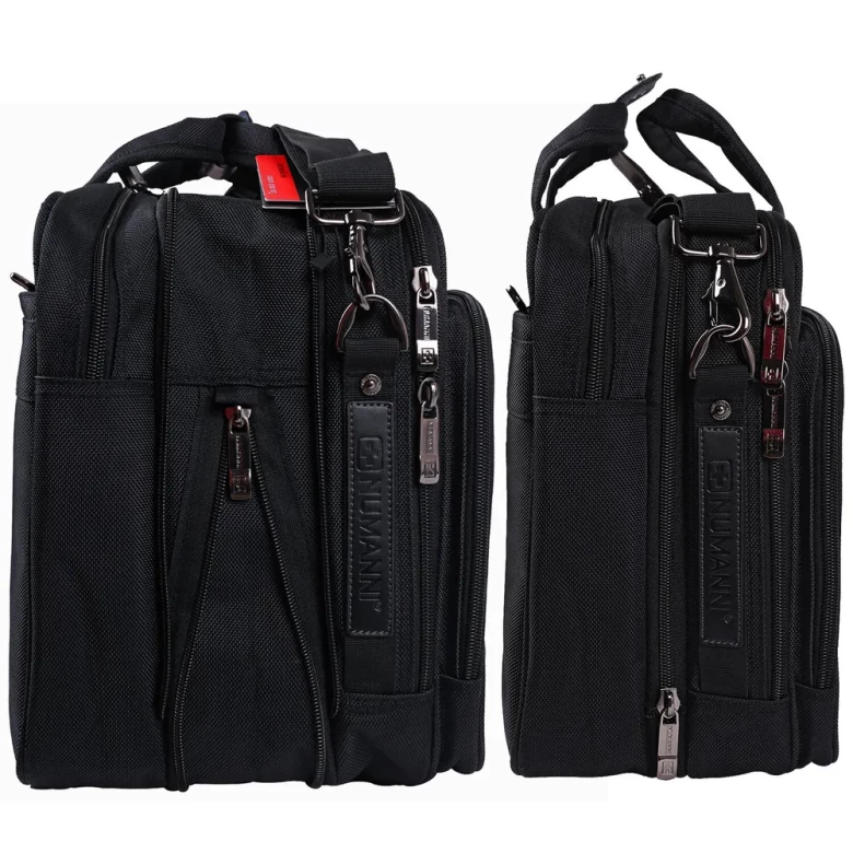 Мужская сумка раздвижная из текстиля Numanni 882 чёрная Мужская сумка раздвижная из текстиля Numanni 882 чёрная