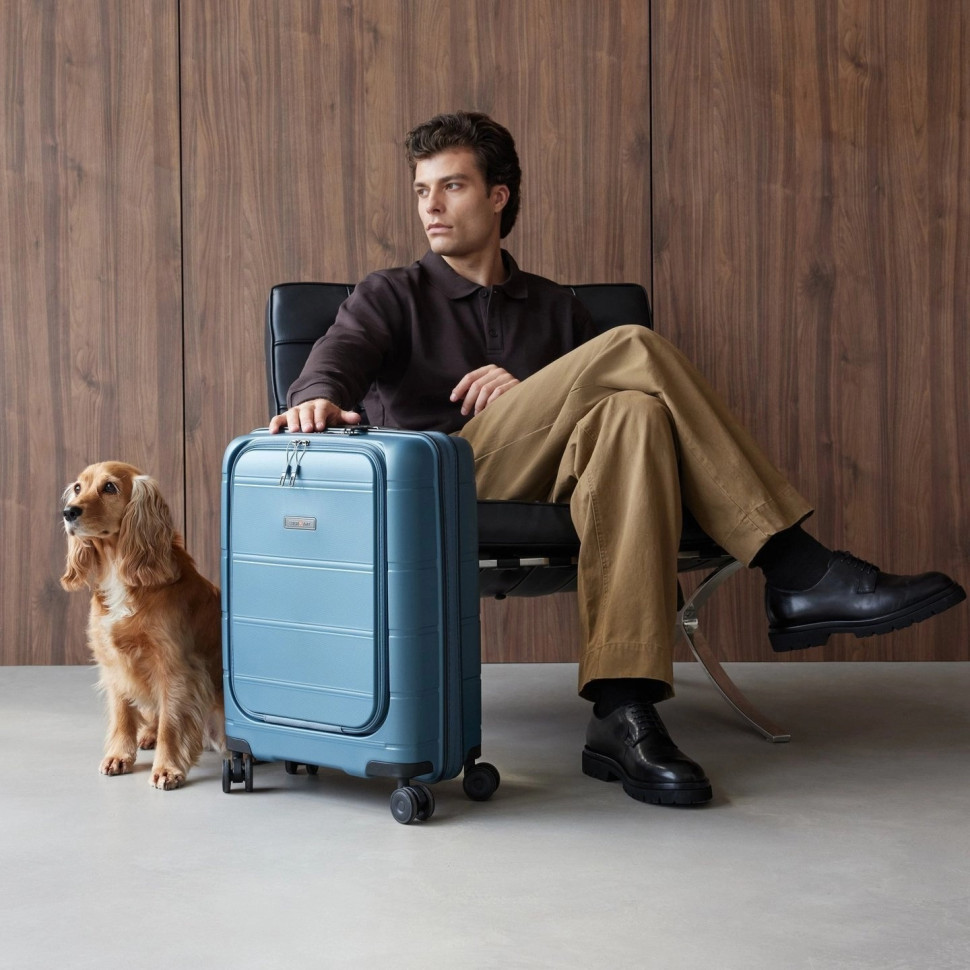 Чемодан Eberhart Link 32L-011 4 колеса голубой