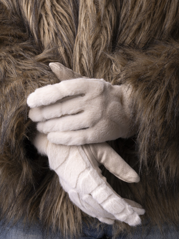 Перчатки женские Юйлин 7728 бежевые Перчатки женские Юйлин 7728 бежевые