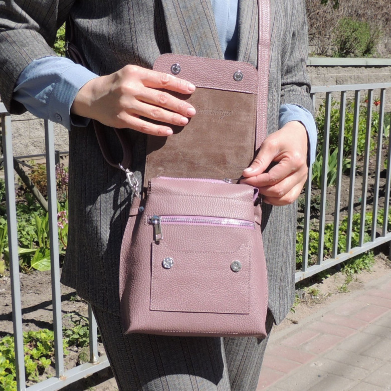 Женская кожаная сумка Natalia Kalinovskaya С86т "Рози" розовая