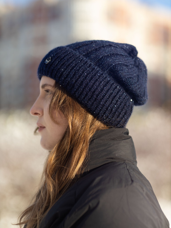 Шапка женская 12838/2 MARHATTER т.синяя (56-58)