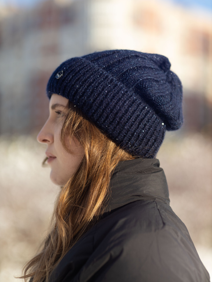 Шапка женская 12838/2 MARHATTER т.синяя (56-58)