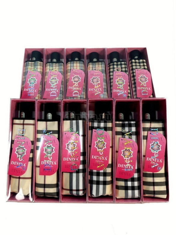 Зонт женский Diniya 167 "Бербери", полный автомат