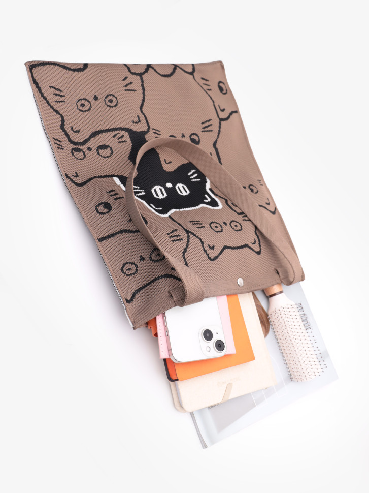 Сумка-шопер Baggins Cat коричневая Сумка-шопер Baggins Cat коричневая