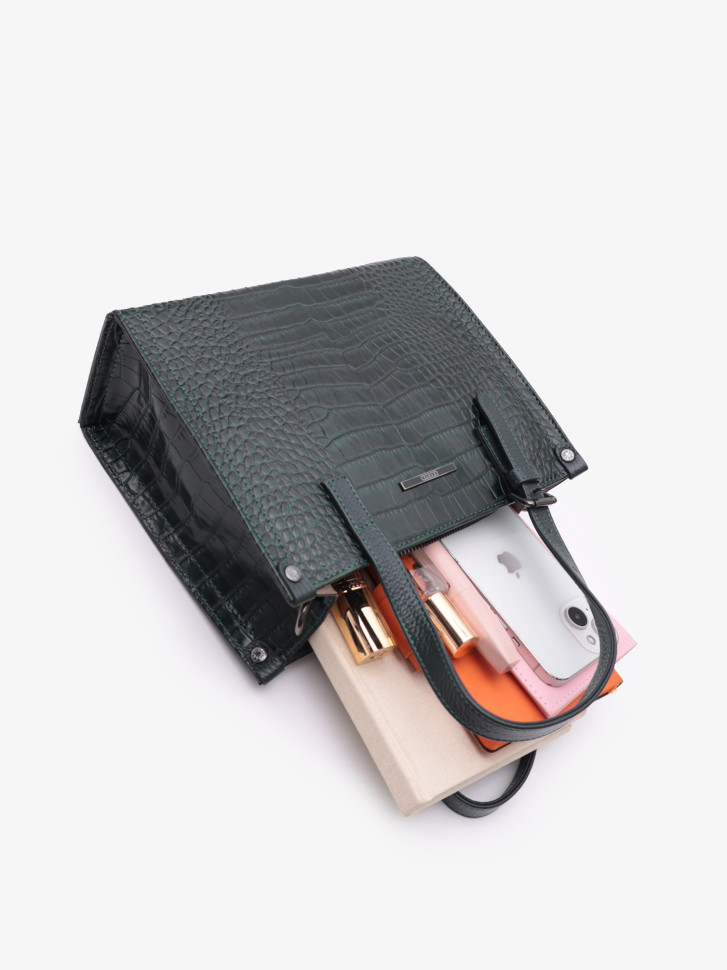 Сумка женская Karya 2402 зелёный крокодил Сумка женская Karya 2402 зелёный крокодил