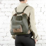 Сумка-рюкзак Sumkov 284 зелёная/бежевая