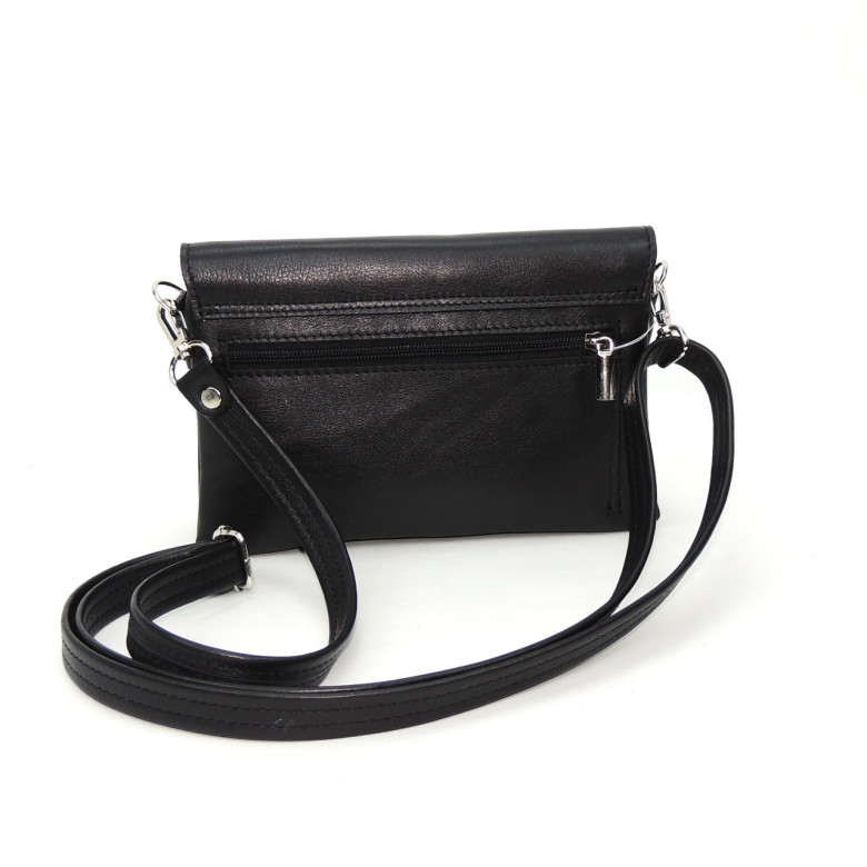 Черная женская кожаная сумка Natalia Kalinovskaya «Мальта» Растение
