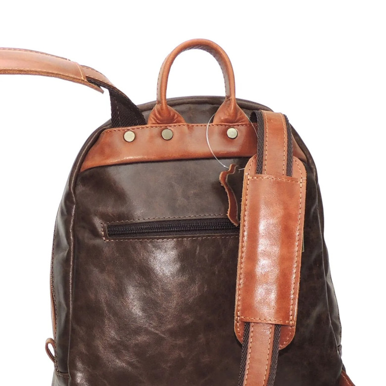 Рюкзак женский Natalia Kalinovskaya Р-43.602-1 «Леона» коричневый/рыжий гладкий