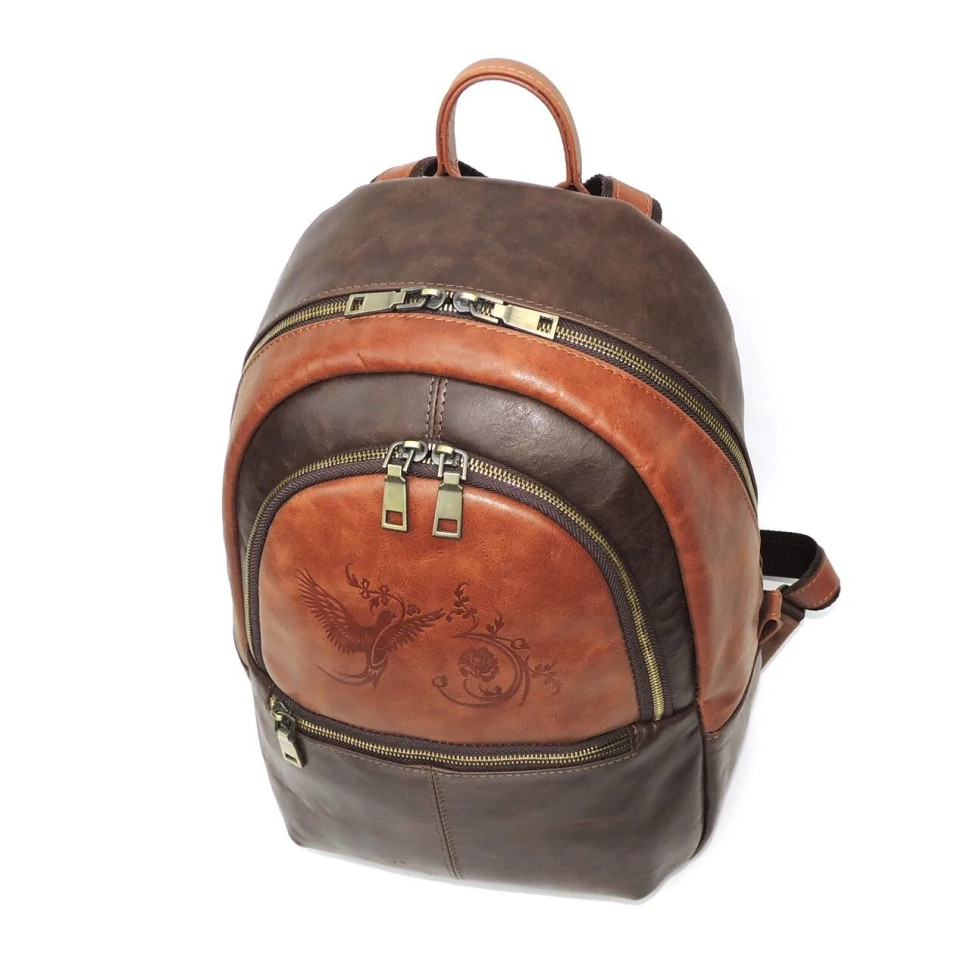 Рюкзак женский Natalia Kalinovskaya Р-43.602-1 «Леона» коричневый/рыжий гладкий Рюкзак женский Natalia Kalinovskaya Р-43.602-1 «Леона» коричневый/рыжий гладкий