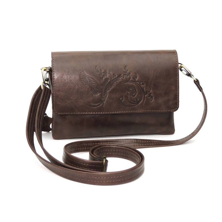 Коричневая женская кожаная сумка Natalia Kalinovskaya С74п-622 «Аллегра» 