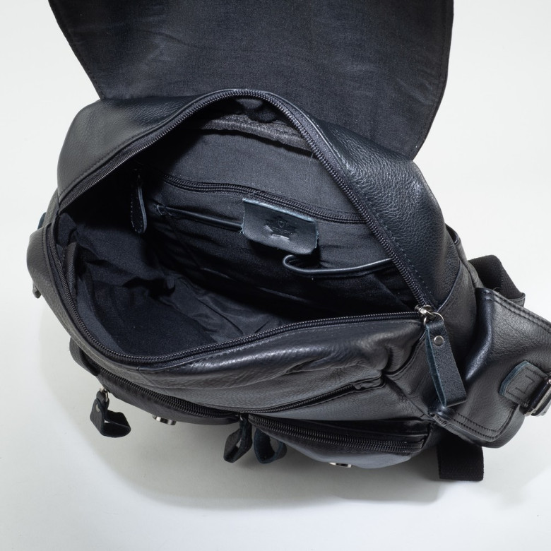 Рюкзак Zinixs "Кленовый лист" из натуральной кожи 3906-1 чёрный