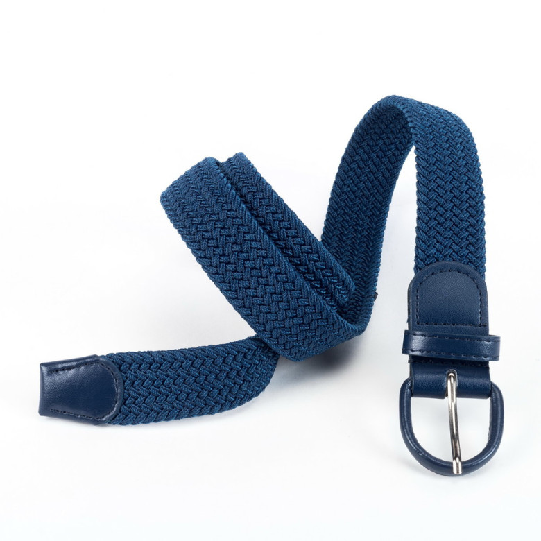 Ремень женский 35 резинка синий