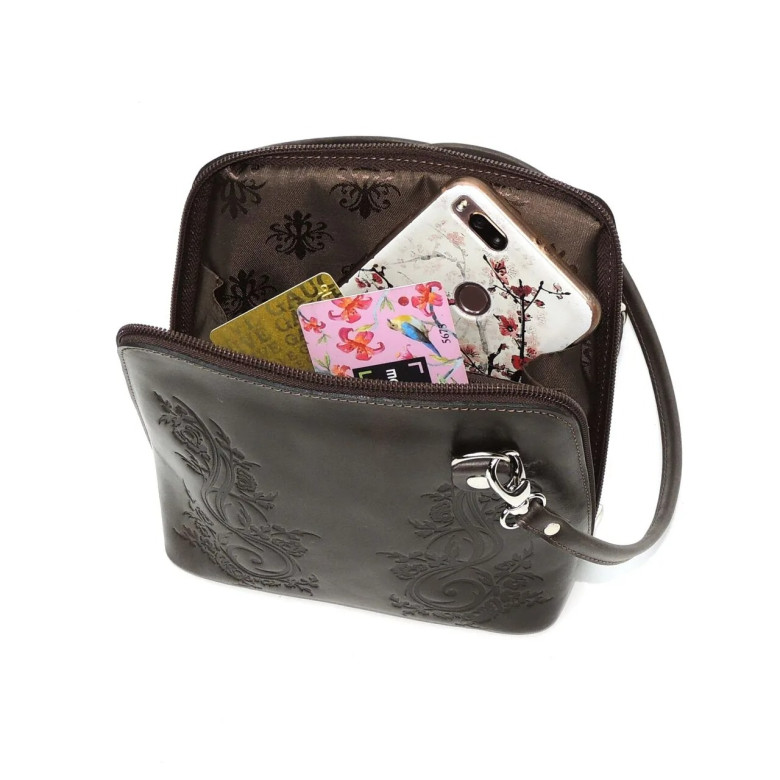 Сумка женская Natalia Kalinovskaya С83т.621 «Брук» растение коричневая Сумка женская Natalia Kalinovskaya С83т.621 «Брук» растение коричневая