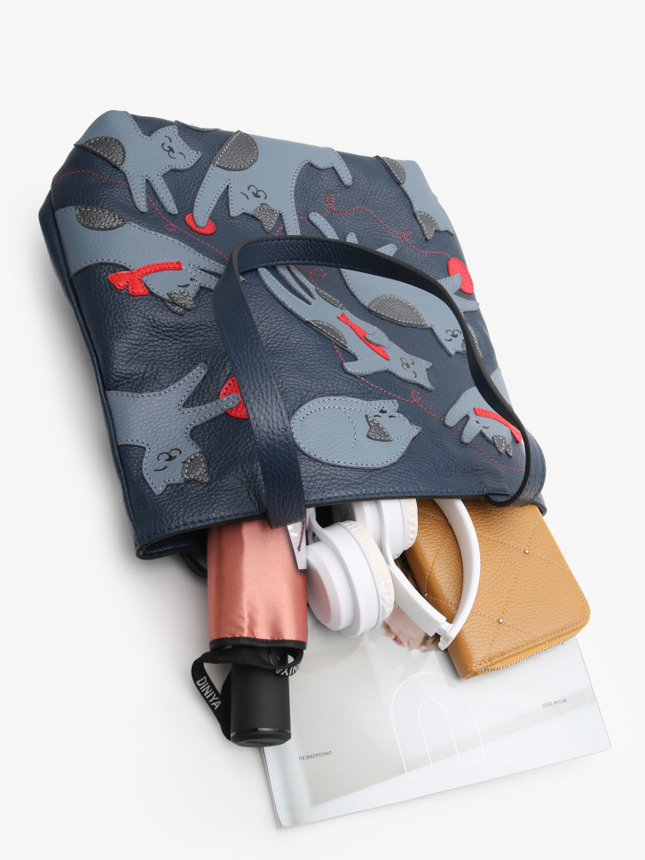 Сумка женская Protege, ДС-517-284 Кот №52 синий флотер Сумка женская Protege, ДС-517-284 Кот №52 синий флотер