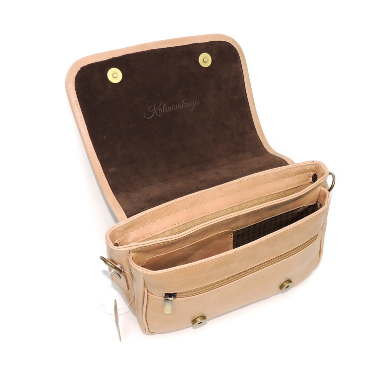 Бежевая женская кожаная сумка Natalia Kalinovskaya «Лана» С93