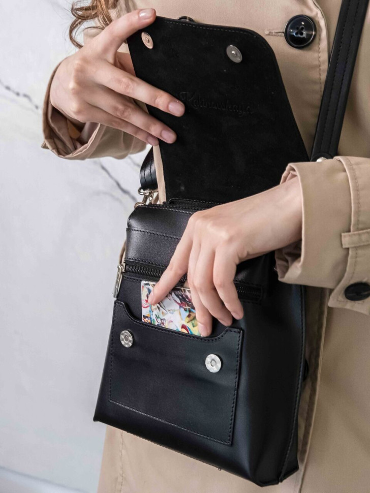 Сумка женская Natalia Kalinovskaya С86п.711 «Бритт» чёрная Сумка женская Natalia Kalinovskaya С86п.711 «Бритт» чёрная