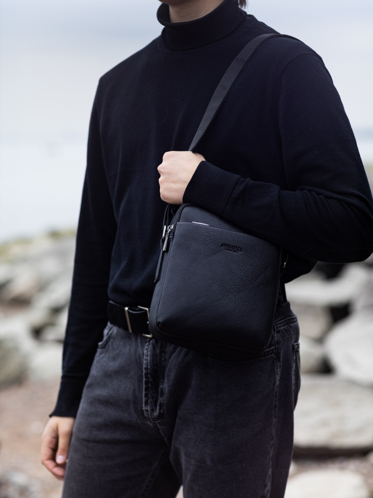 Сумка мужская JIN 5182 чёрная Сумка мужская JIN 5182 чёрная