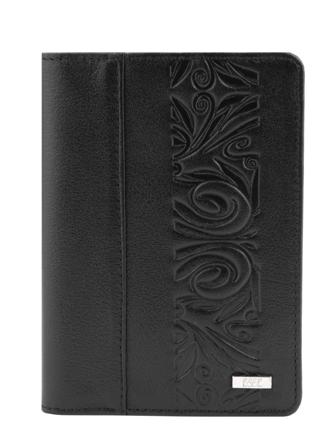 Обложка паспорт PAGE DARK Esse, кожа черный тиснение, 70943 Обложка паспорт PAGE DARK Esse, кожа черный тиснение, 70943