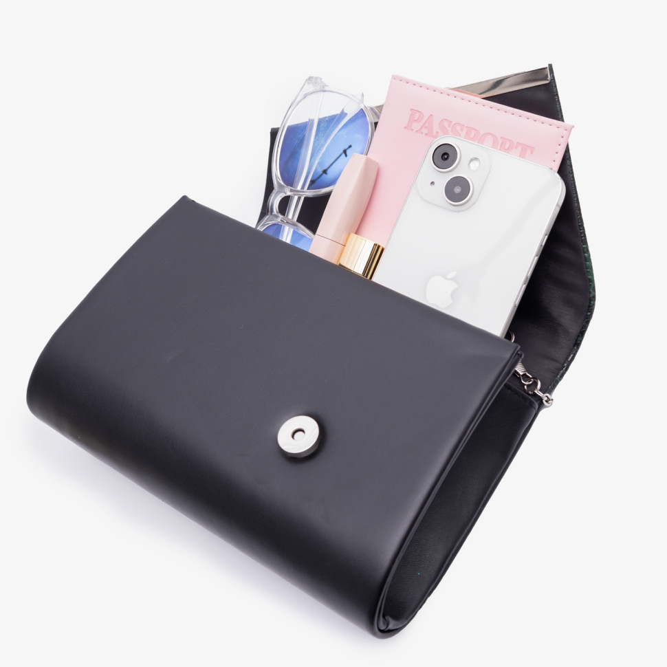 Клатч женский Funxilan 1704 black/green Клатч женский Funxilan 1704 black/green