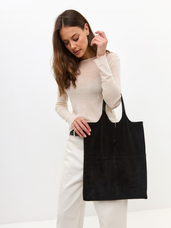 Сумка FIATO 2653С замша чёрная