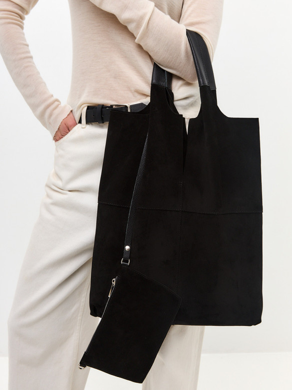 Сумка FIATO 2653С замша чёрная