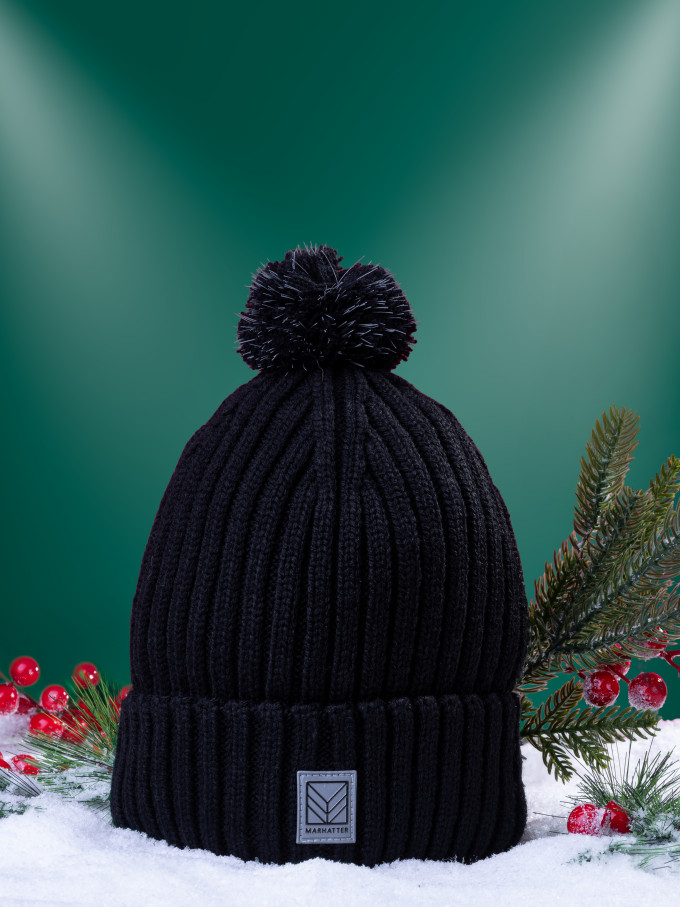 Шапка мужская 13119 MARHATTER чёрный(57-59)