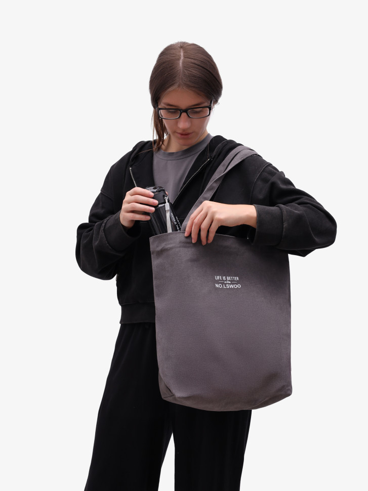 Сумка-шопер Б 6003 серая Сумка-шопер Б 6003 серая