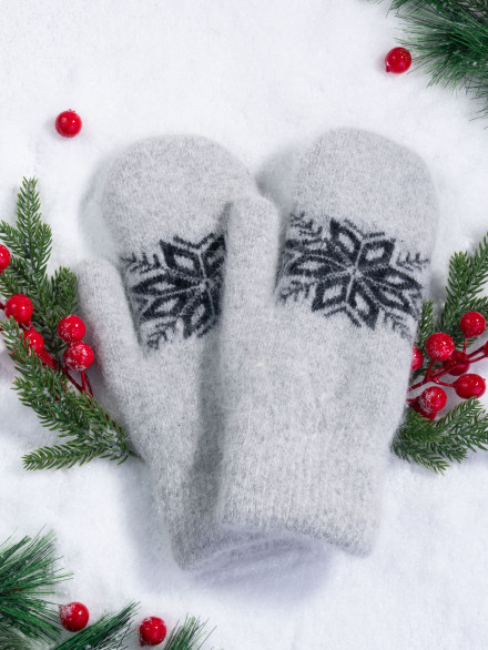 Варежки женские Корона 3046 св.серые Варежки женские Корона 3046 св.серые