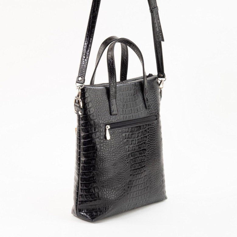 Сумка женская Protege, ДС-220-176 Лиса №2 чёрная рептилия кайман Сумка женская Protege, ДС-220-176 Лиса №2 чёрная рептилия кайман