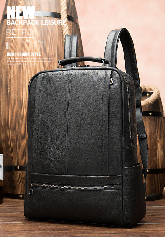 Большой мужской рюкзак из натуральной кожи 8723 чёрный Большой мужской рюкзак из натуральной кожи 8723 чёрный