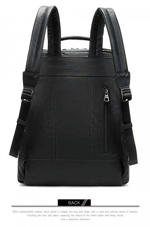 Большой мужской рюкзак из натуральной кожи 8723 чёрный Большой мужской рюкзак из натуральной кожи 8723 чёрный