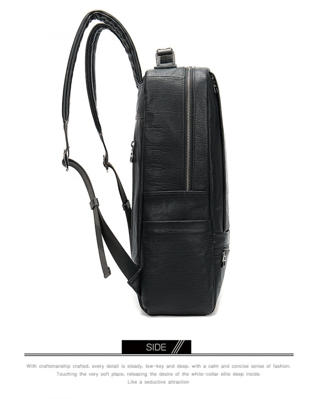 Большой мужской рюкзак из натуральной кожи 8723 чёрный Большой мужской рюкзак из натуральной кожи 8723 чёрный