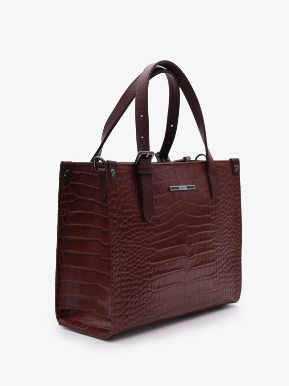 Сумка женская Karya 2402 коричневый крокодил