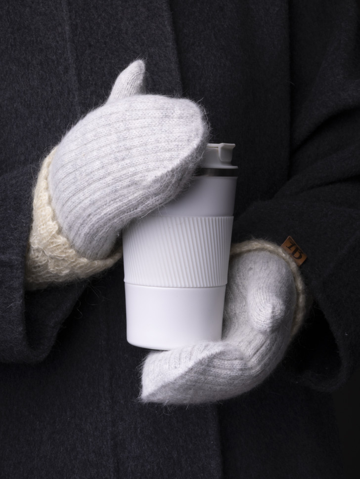 Варежки женские Корона 6559 св.серые