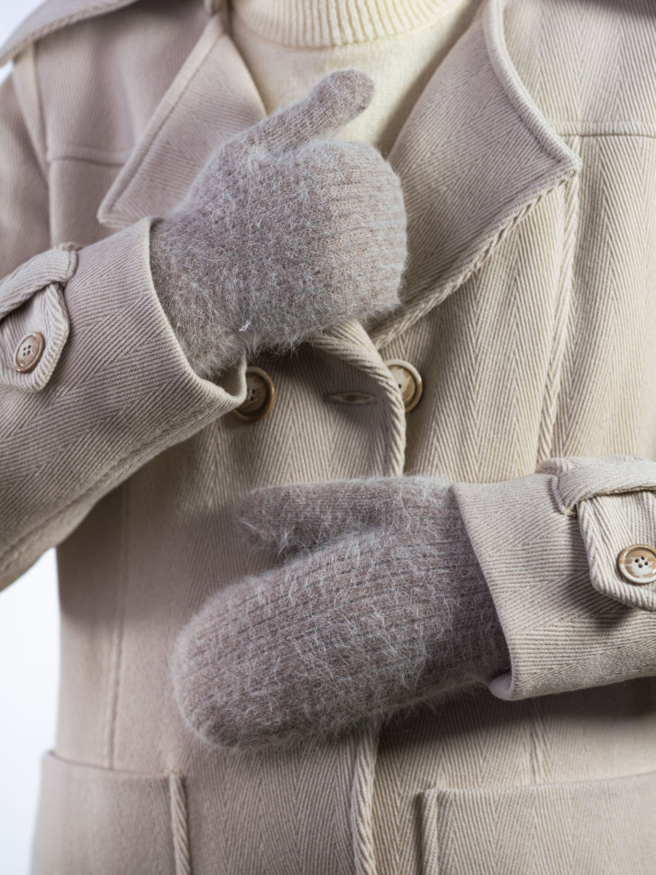 Варежки женские Корона 6559 бежевые Варежки женские Корона 6559 бежевые