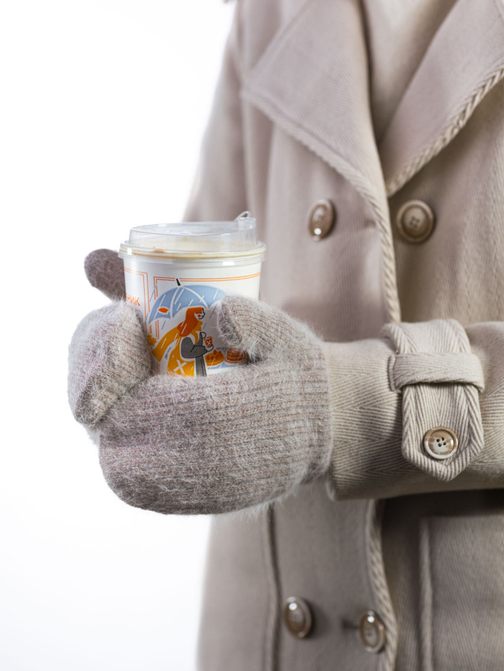 Варежки женские Корона 6559 бежевые Варежки женские Корона 6559 бежевые