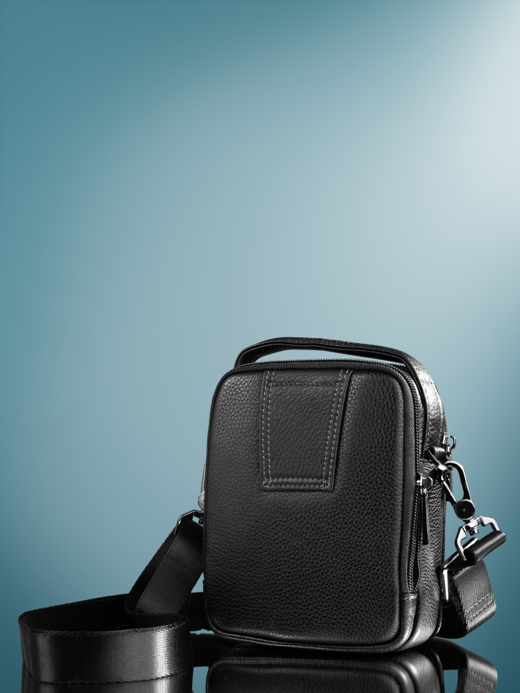 Сумка мужская из натуральной кожи HT 407-21 чёрная Сумка мужская из натуральной кожи HT 407-21 чёрная