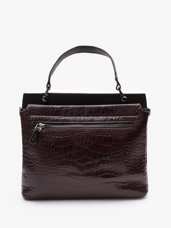 Сумка женская Karya 2427 тёмно-коричневый крокодил